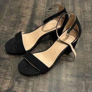 a new day Black and Tan Ankle Strap Heels